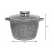 Oala cu capac, din aluminiu acoperita cu marmura, 6.2litri, 24cm, gri, Klausberg