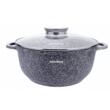 Oala cu capac, din aluminiu acoperita cu marmura, 5.6litri, 26cm, gri, Klausberg