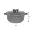 Oala cu capac, din aluminiu acoperita cu marmura, 5.6litri, 26cm, gri, Klausberg