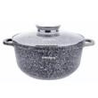 Oala cu capac, din aluminiu acoperita cu marmura, 4.5litri, 24cm, gri, Klausberg