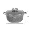 Oala cu capac, din aluminiu acoperita cu marmura, 4.5litri, 24cm, gri, Klausberg