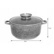 Oala cu capac, din otel cu acoperire ceramica/marmura, capacitate 3.3 litri, diametru 22 cm, gri, Klausberg