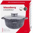 Oala cu capac, din otel cu acoperire ceramica/marmura, capacitate 3.3 litri, diametru 22 cm, gri, Klausberg