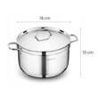 Oala cu capac din inox, 18x10cm 2.5litri, compatibila cu toate tipurile de aragaz, Korkmaz