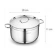 Oala cu capac din inox, 20x10cm 3.5litri, compatibila cu toate tipurile de aragaz, Korkmaz