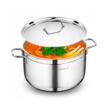 Oala cu capac din inox, 28X14cm 8.5litri, compatibila cu toate tipurile de aragaz, Korkmaz