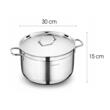Oala cu capac din inox, 30x15cm 11litri, compatibila cu toate tipurile de aragaz, Korkmaz
