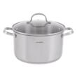 Oala din inox cu capac din sticla, 18cm 2,5litri, compatibila cu toate tipurile de aragaz Klausberg