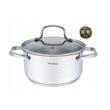 Oala din inox cu capac din sticla, 18cm 2,5litri, compatibila cu toate tipurile de aragaz Klausberg