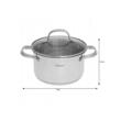 Oala din inox cu capac din sticla, 18cm 2,5litri, compatibila cu toate tipurile de aragaz Klausberg