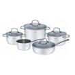  Set de 5 oale din inox, cu capac, premium, compatibil cu toate tipurile de aragaz, gri, Klausberg