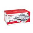  Set de 5 oale din inox, cu capac, premium, compatibil cu toate tipurile de aragaz, gri, Klausberg
