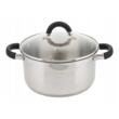 Oala din inox cu capac sticla, 0.5litri, 12cm, fund termic multistrat, Kinghoff