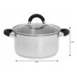 Oala din inox 3litri cu capac, 20 cm,fund termic multistrat, Kinghoff