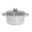 Oala din inox 4litri cu capac sticla, 20 cm,fund termic multistrat, Kinghoff