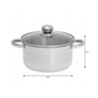 Oala din inox 4litri cu capac sticla, 20 cm,fund termic multistrat, Kinghoff