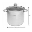 Set 3 oale din Inox cu capac sticla, 4.1l,  5.6l, 7.2l KingHoff