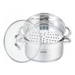 Oala pentru fiert cu abur, din inox, cu capac, 5 litri, 24 cm, Klausberg