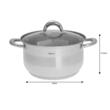 Set 5 oale cu capac, Inox, dimensiuni 16/16/18/20/24cm, Fund termic multistrat, Kinghoff
