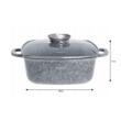 Set 3 oale din aluminiu turnat, cu strat marmorat, capac sticla, 20,24,28cm Klausberg