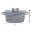 Set 3 oale din aluminiu turnat, cu strat marmorat, capac sticla, 20,24,28cm Klausberg