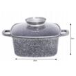 Set 3 oale din aluminiu turnat, cu strat marmorat, capac sticla, 20,24,28cm Klausberg