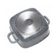 Set 3 oale din aluminiu turnat, cu strat marmorat, capac sticla, 20,24,28cm Klausberg