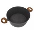 Set 6 oale din aluminiu turnat, cu strat marmorat gri, capac sticla, 16, 20,24,28cm, Klausberg