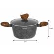 Set 6 oale din aluminiu turnat, cu strat marmorat gri, capac sticla, 16, 20,24,28cm, Klausberg