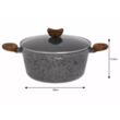 Set 6 oale din aluminiu turnat, cu strat marmorat gri, capac sticla, 16, 20,24,28cm, Klausberg