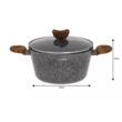 Set 6 oale din aluminiu turnat, cu strat marmorat gri, capac sticla, 16, 20,24,28cm, Klausberg