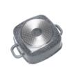 Vas pentru cuptor termorezistent, strat antiaderent marmura, cu capac, 3.7l,  22x22x9.5 cm, Klausberg