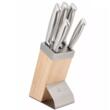 Set cutite Inox, 6 piese, suport patrat din lemn, KingHoff