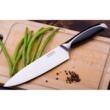 Set cutite Inox, 6 piese, suport patrat din lemn, maner ABS gri cu negru, KingHoff