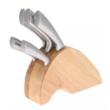 Set cutite Inox, 6 piese, suport din lemn semirotund, KingHoff