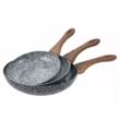 Set 3 tigai, din aluminiu, marmorate, gri, 20 / 24 / 28cm, KingHoff