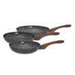 Set 3 tigai, din aluminiu, marmorate, gri, 20 / 24 / 28cm, KingHoff