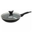 Tigaie din aluminiu cu capac, marmorata, gri, 22cm Klausberg