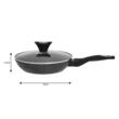 Tigaie din aluminiu cu capac, marmorata, gri, 22cm Klausberg