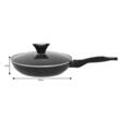 Tigaie din aluminiu cu capac, marmorata, gri, 24cm Klausberg