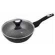 Tigaie cu capac, din aluminiu, marmorata, adanca, neagra, 24 cm Klausberg