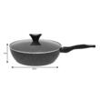 Tigaie cu capac, din aluminiu, marmorata, adanca, neagra, 28 cm Klausberg
