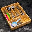 Cutie tacamuri din bambus pentru sertar, 5 compartimente, 35,5x26,5 cm Kinghoff