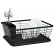 Suport pentru vase din otel si plastic, cu tavita, negru 36,3x30,2x14,5 cm, Kinghoff 