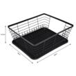 Suport pentru vase din otel si plastic, cu tavita, negru 36,3x30,2x14,5 cm, Kinghoff 