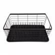 Suport pentru vase din otel si plastic, cu tavita, negru 36,3x30,2x14,5 cm, Kinghoff 