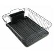 Suport pentru vase, cu tavita, negru 45x35,5x16,5 cm, otel-plastic, Kinghoff