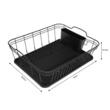 Suport pentru vase, cu tavita, negru 45x35,5x16,5 cm, otel-plastic, Kinghoff