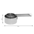 Set 4 ustensile de bucatarie pentru masurat, din inox,  60, 80, 125, 250 ml, Kinghoff