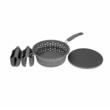 Set 4 accesorii bucatarie din silicon, strecuratoare, manusi si suport vase calde, Kassel
